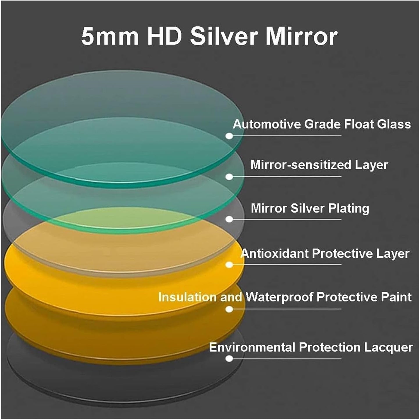european luxury irregular design mirror with tri light push button 60cm*165cm