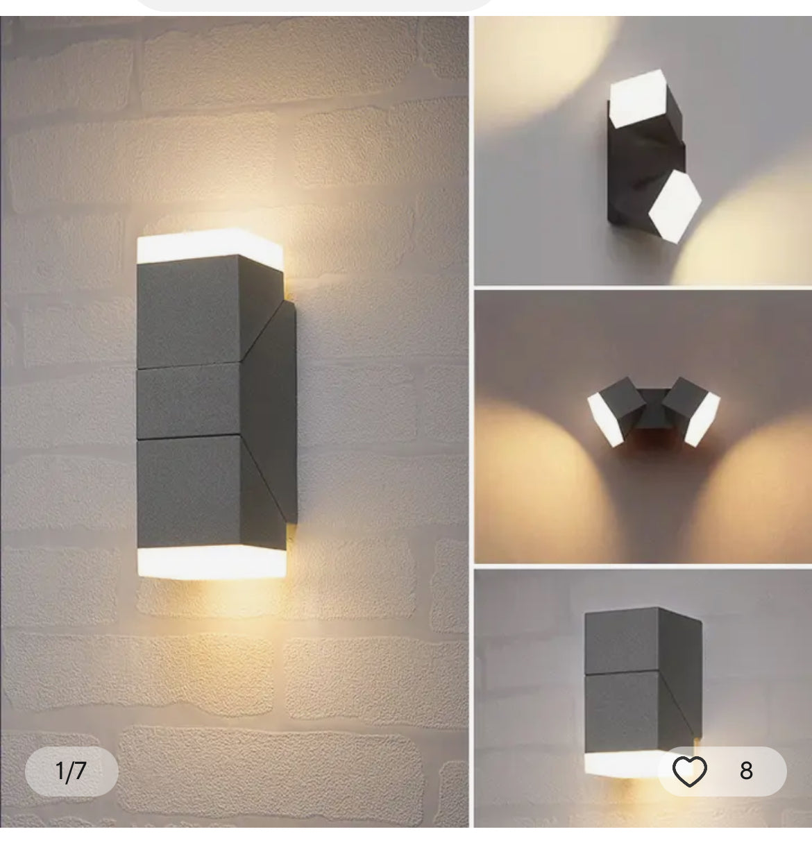 creative rotating indoor and outdoor water proof wall lamP