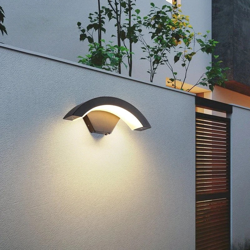 Modern IP65 Wall Light Garden Porch Frontdoor Black Aluminum Lamp Body