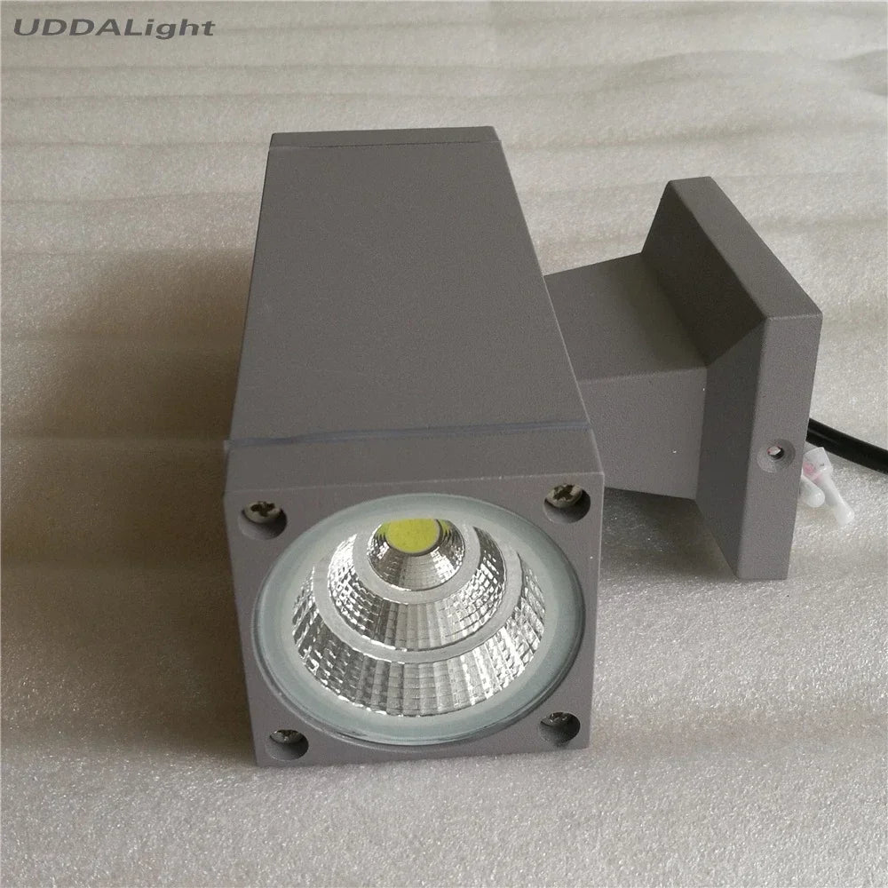 Up Down Outdoor Wall Lamp GU10 10w Waterproof Square Black Gray 65 * 160mm Balcony Garden Outdoor Wall Lighting