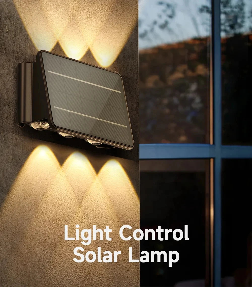 Solar Outdoor Light Waterproof Up Down Luminous Garden Light Outdoor Solar Street Lights Decoration Stairs Fence Corridor Solar