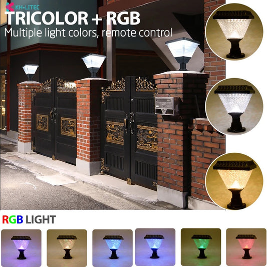 solar pillar lights multi color + warm white +white color included