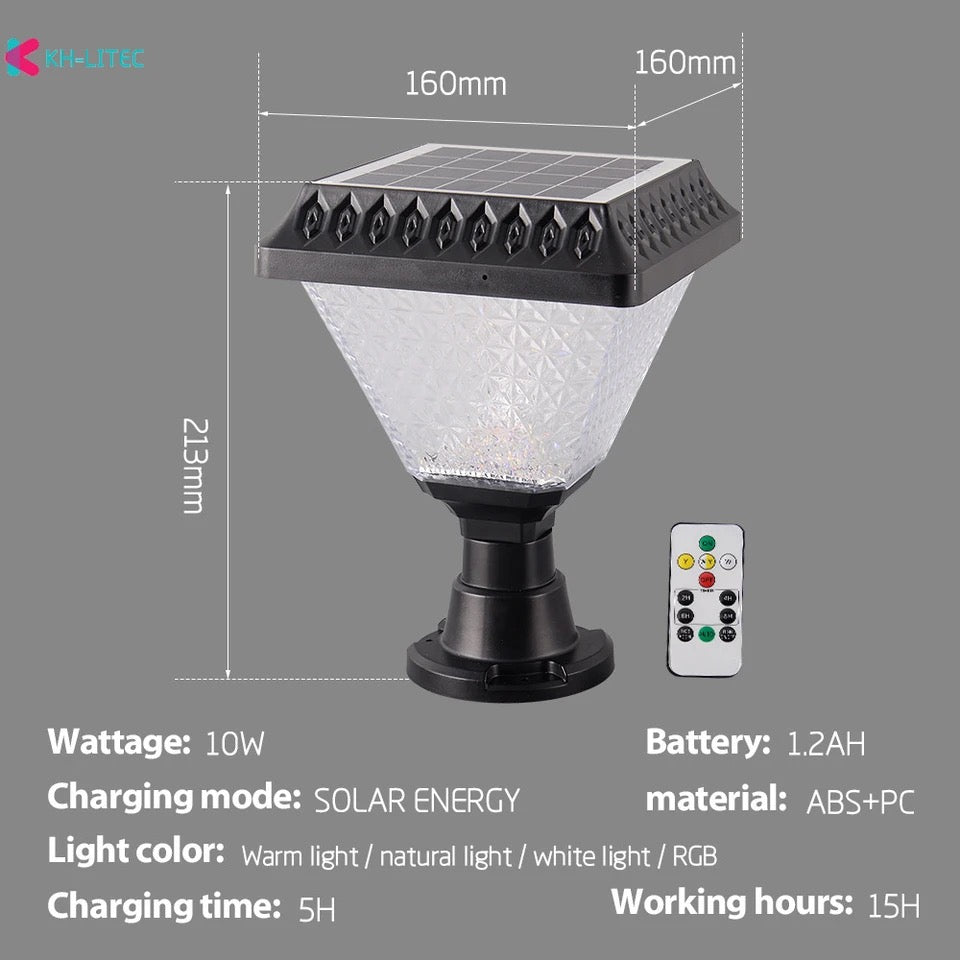 solar pillar lights multi color + warm white +white color included