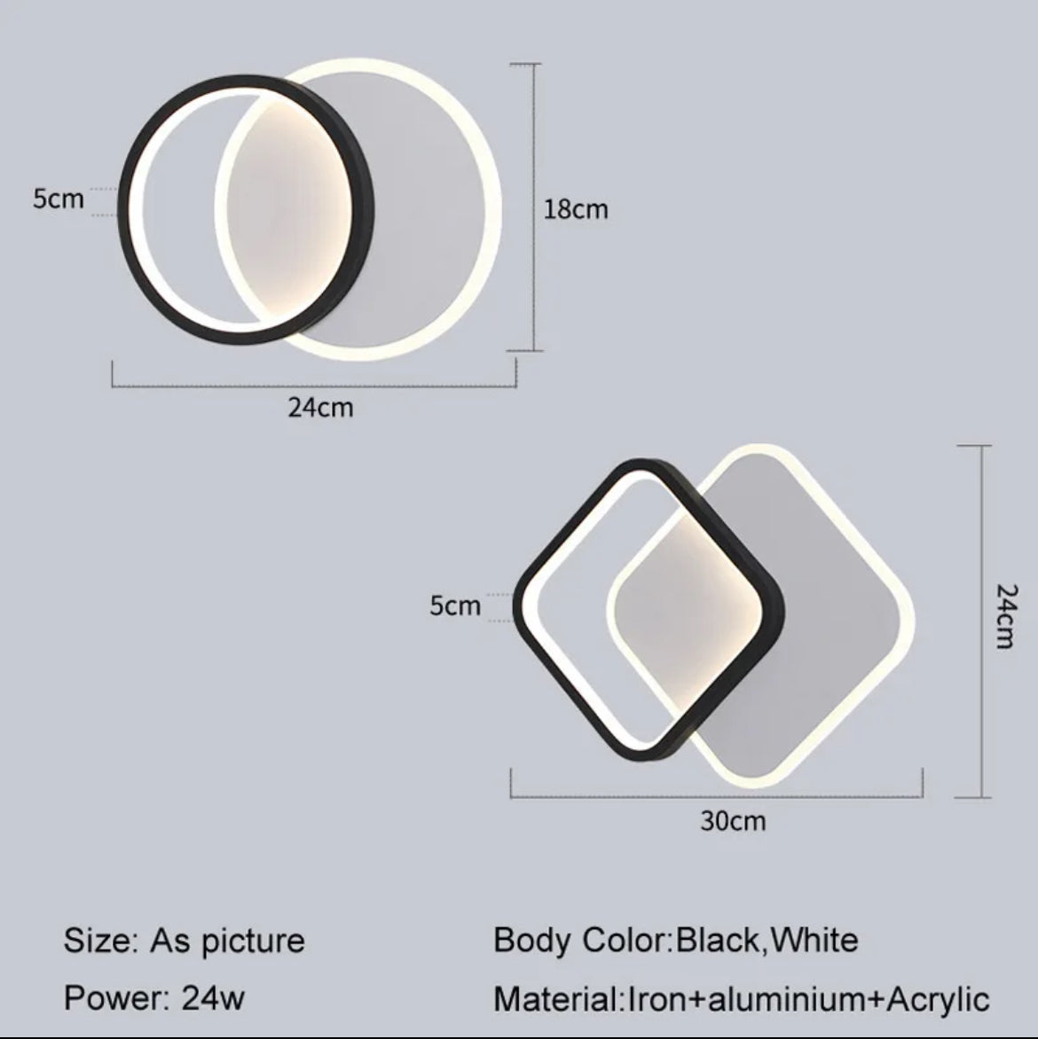 new style led indoor lights bedroom ceiling, wall lamp