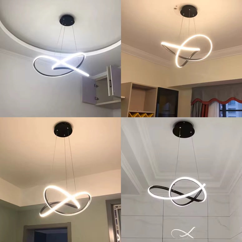 MODERN MINIMALIST CURVED LED RING PENDANT LIGHT