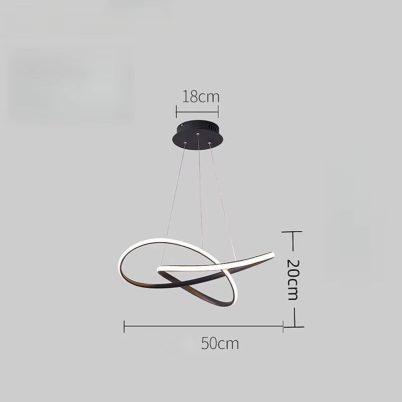 MODERN MINIMALIST CURVED LED RING PENDANT LIGHT