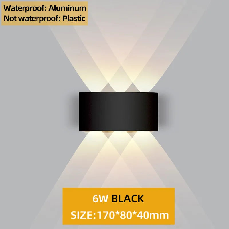 Up and Down LED Wall Lamp Waterproof IP65 Aluminium Interior Wall Light