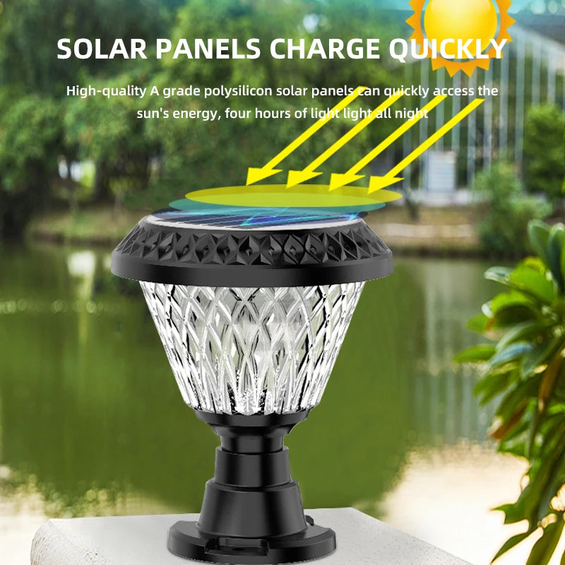 Solar Pillar Led Lamp Modern Outdoor Waterproof Villa Countyard Gate Wall Lamp Garden Street Landscape Decoration Lawn Light