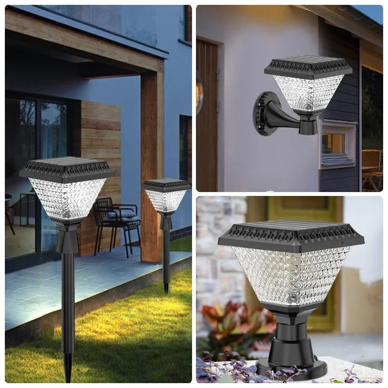 Solar Pillar Led Lamp Modern Outdoor Waterproof Villa Countyard Gate Wall Lamp Garden Street Landscape Decoration Lawn Light