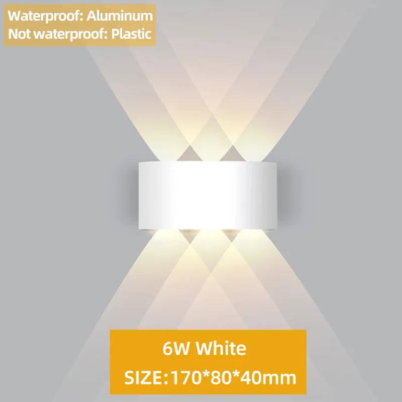 Up and Down LED Wall Lamp Waterproof IP65 Aluminium Interior Wall Light