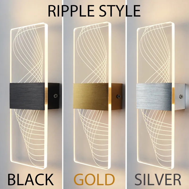 Acrylic Indoor Wall Lamp 6W LED Wall Light Bedroom Living Room Balcony Aisle Bedside Lights Modern Nordic Sconce Lamps AC85-265V