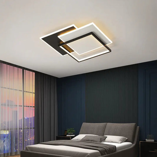 Modern Smart Black Bedroom Loft Living Room Decoration Indoor Lighting Lusters Fixture